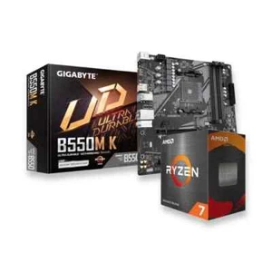 AMD Ryzen 7 5700X CPU + Gigabyte B550M K Micro ATX Motherboard PCIe 4.0 GbE LAN - Picture 1 of 4