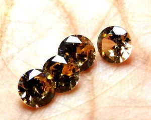 4.0 Ct Round Cut Cambodian BROWN Zircon Loose Gemstone Lot.M105 - Picture 1 of 6