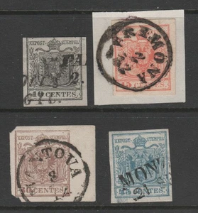 Lombardia Veneto 1850 o 1854 10c - 45c Imperf, usato CV $232+ - Foto 1 di 2