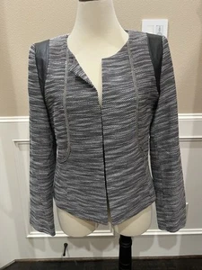 Blazer para mujer Calvin Klein con detalles de cuero talla 12 - Imagen 1 de 5