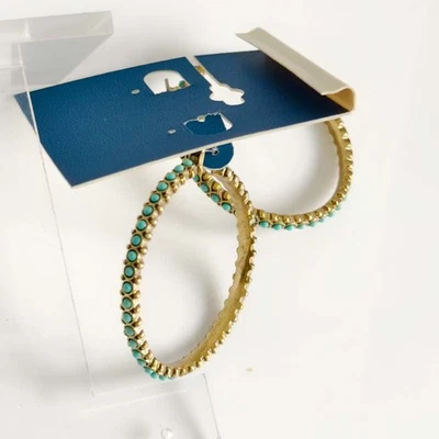New Lucky Brand Statement Hoop Earrings Gift Retro Women Party Vacation Jewelry - Image 1 of 4