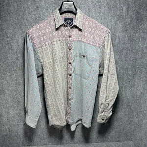 Vintage 90's Santana Paisley AOP Casual Button Down Thick Long Sleeve Shirt Vintage - Bild 1 von 8