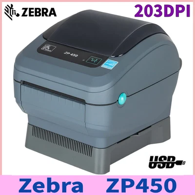 Zebra ZP450 203DPI USB Desktop Direct Thermal Barcode Label Printer For Shipping - Image 1 of 4
