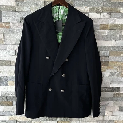 NUEVO CON ETIQUETAS Sartorio Napoli Kiton Napoli Abrigo Deportivo Doble Pecho Blazer Chaqueta 40R Foto 1 de 4
