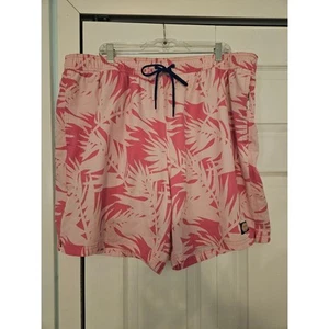 Vineyard Vines Mens Pink Palms Mesh Lined Swim Trunks Sz 2XT - Picture 1 of 5
