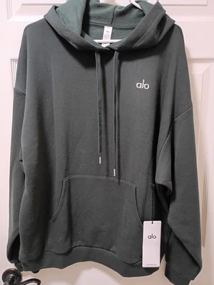 ALO Yoga  Accolade Hoodie Size L Charcoal Green U3032RG NWT - Image 1 of 4