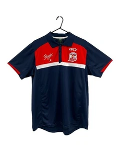 Good Condition NRL Men's Navy White Red Sydney Roosters Polo XL - Picture 1 of 6