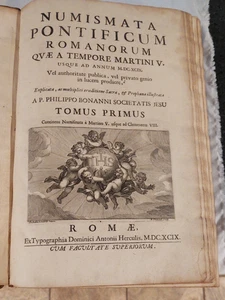 RARE Book F. BONANNI Numismata pontificum romanorum 1699 Coins Medals Reference - Bild 1 von 23
