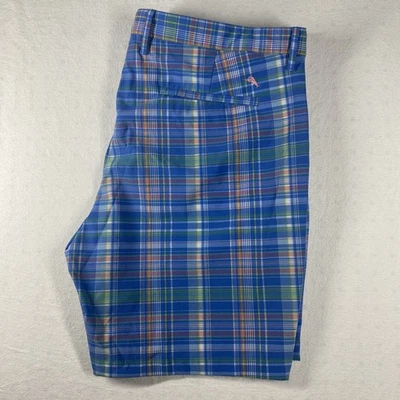 Tommy Bahama Shorts Mens 42 Blue Green Plaid Performance Golf Casual Stretch - Image 1 of 4