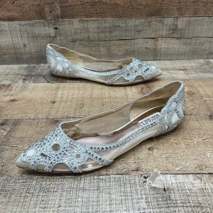 Badgley Mischka spitz zulaufende Damen-Flats mit Schmucksteinen Größe 8,5  - Bild 1 von 8