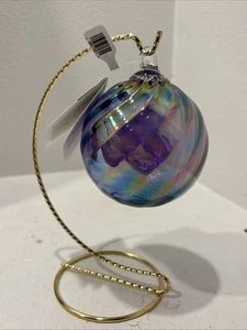 Glass Eye Studio Hand Blown Glass Ornament Ball February Amethyst Birthstone - Picture 1 of 7