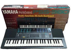 VINTAGE YAMAHA PORTASOUND PSS-380 DIGITAL SYNTHESIZER KEYBOARD W/ ORIGINAL BOX - Picture 1 of 7