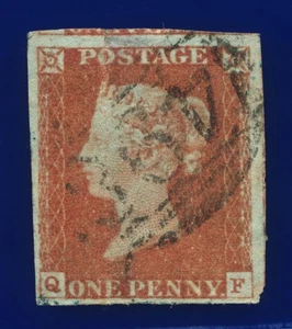 1841 SG8 1d rotbraun B1(1)xa QF 4 sehr schön bis riesige Ränder CV-FU £35 Cafés - Bild 1 von 3