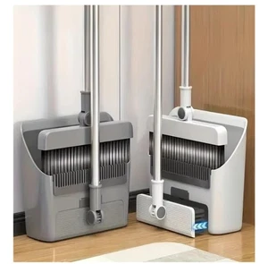 Juego de escoba y recogedor ligero vertical vestíbulo escoba polvo combo gris o blanco - Imagen 1 de 11