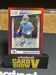 Panini Score 2022 Roger McCreary Rookie Auto Red Zone #/20 SP Titans RC - Imagen 1 de 2