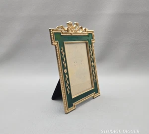 Marco de fotos MRF 1989 de colección 3,5 x 5" cinta dorada esmalte verde mesa decoración del hogar - Imagen 1 de 14