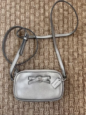 Coach Turnlock Bow Barbiecore  Saffiano Leather Crossbody Bag Gunmetal - Image 1 of 4