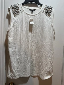 NWT Banana Republic Embellished Shoulder Tank In Size L - Picture 1 of 8