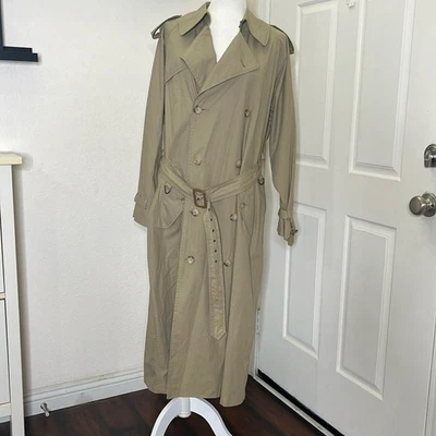 Vintage Ralph Lauren 90s Double Breasted Trench Coat British Khaki size 8 Preppy - Image 1 of 4