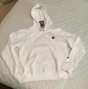 Nueva sudadera con capucha Champion tejido inverso talla pequeña, blanca nueva con etiquetas $65 - Imagen 1 de 7