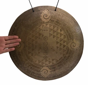 Gong tibetain Mantra chakra Yogi 44 cm 1kg750 Yoga Nepal 10139 - Picture 1 of 5
