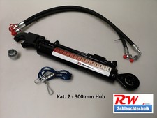 Hydraulischer Oberlenker Kat. 2, 300 mm Hub, gest. Rückschv., incl. Schläuche