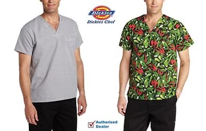Dickies Mens V-Neck Cook Shirt, Work Shirt, Kitchen Shirt for Restaurant DC1001 - Picture 1 of 5