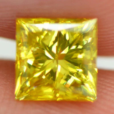 Princess Cut Diamond Fancy Yellow Color Loose VS2 Certified Enhanced 1.20 Carat - Image 1 of 4