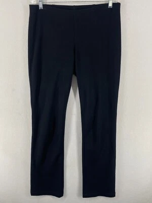 Pantalones EILEEN FISHER 10 Elastizados Viscosa Ponte Calce Ajustado Elástico Pull On Negro Foto 1 de 4
