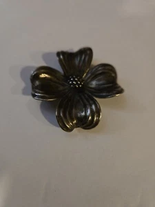 Vintage Signed James Avery Sterling Large Dogwood Flower Brooch or Pendant  - Picture 1 of 7
