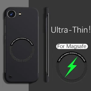 Ultra-Thin Frameless Magsafe Case For iPhone 16E 16 15 14 13 12 11 Pro Max Plus - Photo 1 sur 15