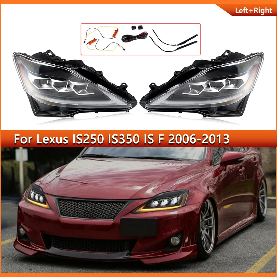 LED DRL Signal Projector Headlight Assembly For 2006-2013 Lexus IS250 IS350 IS F Foto 1 de 4