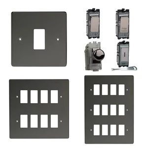 Placas de rejilla eléctrica Varilight Iridium negras y módulos de interruptor de iridio atenuadores - Imagen 1 de 52