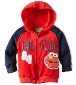 Sesame Street ELMO 18m Toddler Boy Plush Fleece Full Zip Hoodie Jacket Appliqued - Picture 1 of 9