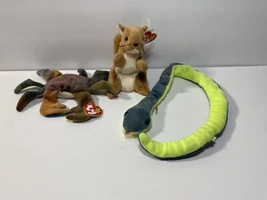 Ty Beanie Babies Lot Of 3 Squirrel Crab Snake - Picture 1 of 5