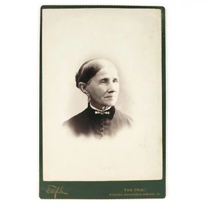 Wayne County Woman Cabinet Card c1895 Ohio Old Lady Portrait by Trio Galleries - Picture 1 of 2
