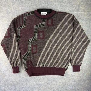 Vintage Pronto Uomo 90’s Sweater Mens Large Multicolor Coogi Like Wool Pull Over - Picture 1 of 15