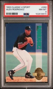 1993 Classic 4 Sport Alex Rodriguez # 260 PSA 8 RC Rookie - Picture 1 of 2