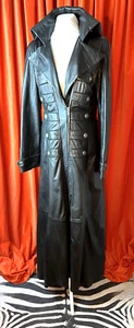 Carrie Hoxton Annabella Ladies Leather Coat Vampire Black Goth Nappa Leather VGC - Picture 1 of 23