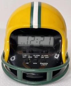 Vintage NFL Green Bay Packers Helmet Elgin Clock Co Hong Kong Alarm Clock - Picture 1 of 8
