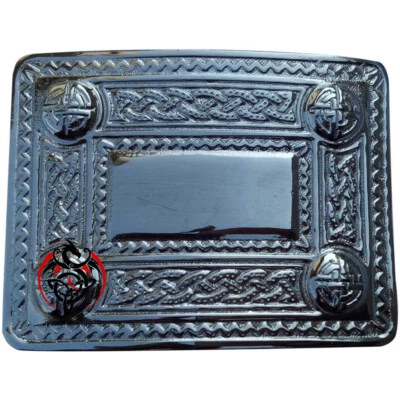 SCOTTISH DRAGON Neue schottische Kilt Gürtelschnalle verchromt Highland Buckles.