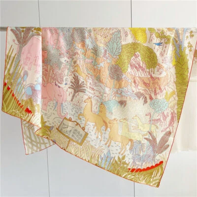 Pañuelo pañuelo grande cuadrado chal cuadrado 53" con estampado de animales 53" Foto 1 de 4