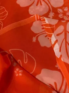 Flowy Semi SHEER Tropical Hibiscus Print Chiffon Fabric BTY Lightweight Airy NEW - Picture 1 of 2