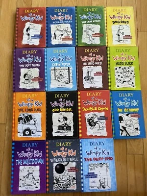15 Volumes Diary of a Wimpy Kid Books Hard Cover Book 1-15 Only Book 11 Is SC - Image 1 of 3