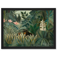 Henri Rousseau französischer Äquatorialdschungel Gemälde gerahmt A3 Wandkunstdruck