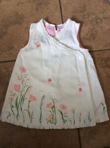 Faded Glory Authentic Established 1972, 24 months White Flower dress good condit