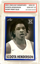 SCOOT HENDERSON 2021-22 LEAF 1960 SIGNATURES Graded GEM-MT 10 “Blue” ROOKIE! Ltd