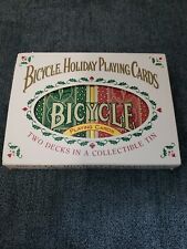 Vintage Bicycle Holiday Playing Cards Poker Collectible 2 Deck Tin 90s