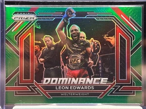 2023 Panini Prizm UFC Leon Edwards Dominance Green Prizm #2 Welterweight - Picture 1 of 2
