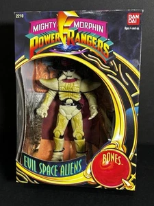 Vintage 1993 Mighty Morphin Power Rangers BONES Deluxe Evil Space Aliens NUOVO - Foto 1 di 8